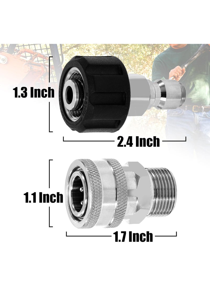 مجموعة أدوات توصيل سريع للغسالات ذات الضغط العالي - M22 14mm إلى M22 من الستانلس ستيل، معدل للضغط العالي - Image 5